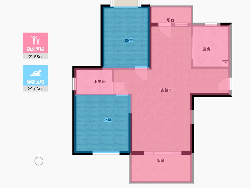 江苏省-无锡市-蔚蓝滨江-86.00-户型库-动静分区