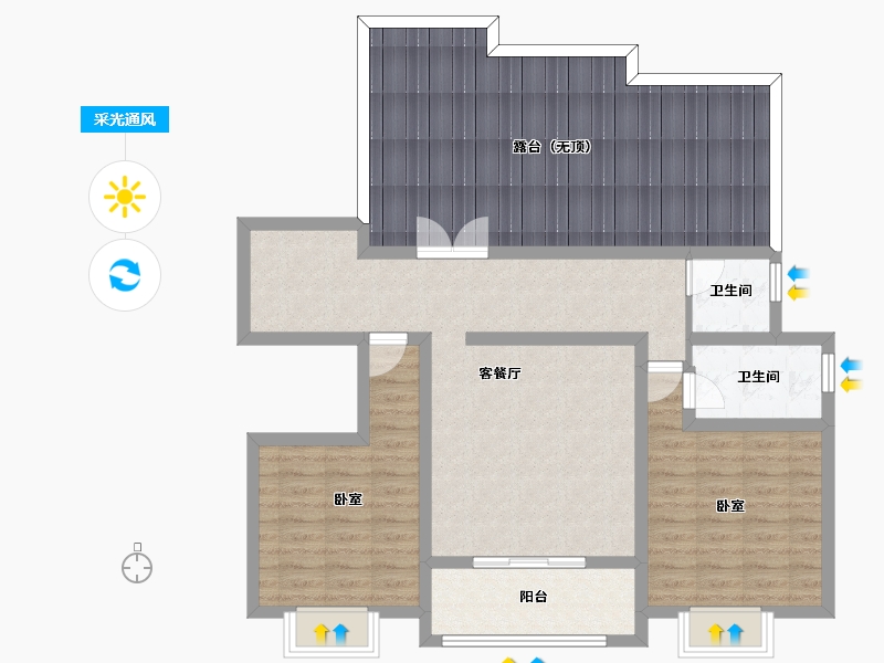 陕西省-咸阳市-伟权公园府邸-109.92-户型库-采光通风