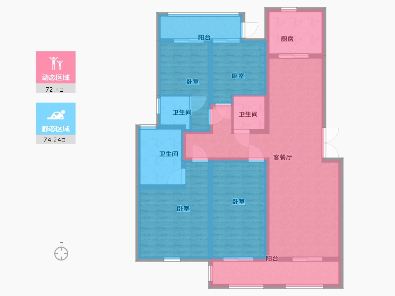 江苏省-南京市-高科紫微堂-131.00-户型库-动静分区