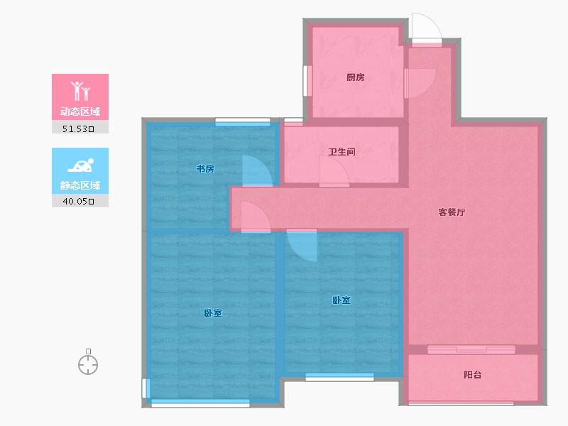 江苏省-无锡市-华府庄园白金府邸-82.00-户型库-动静分区