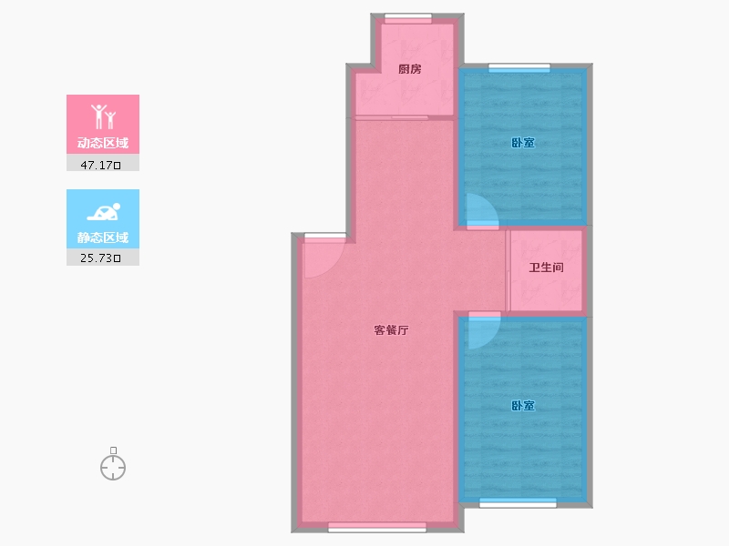 吉林省-四平市-公主岭德承·东方美居-65.52-户型库-动静分区