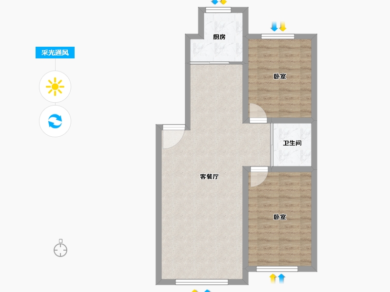 吉林省-四平市-公主岭德承·东方美居-65.52-户型库-采光通风