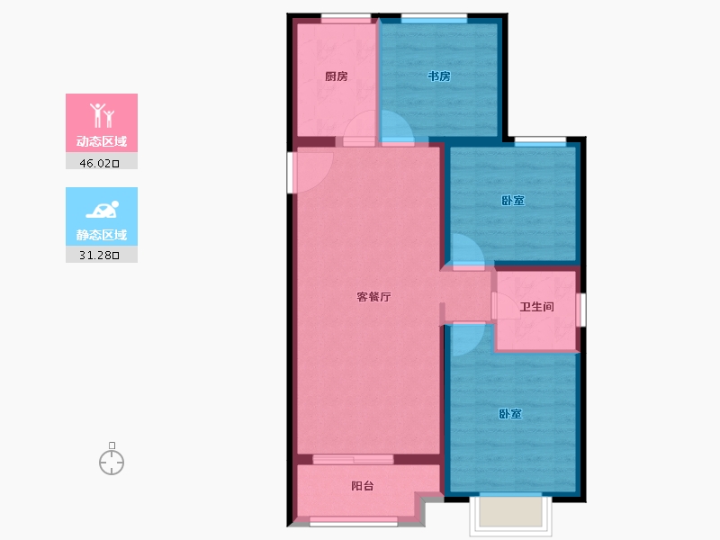 山西省-大同市-华宇百花谷-68.84-户型库-动静分区