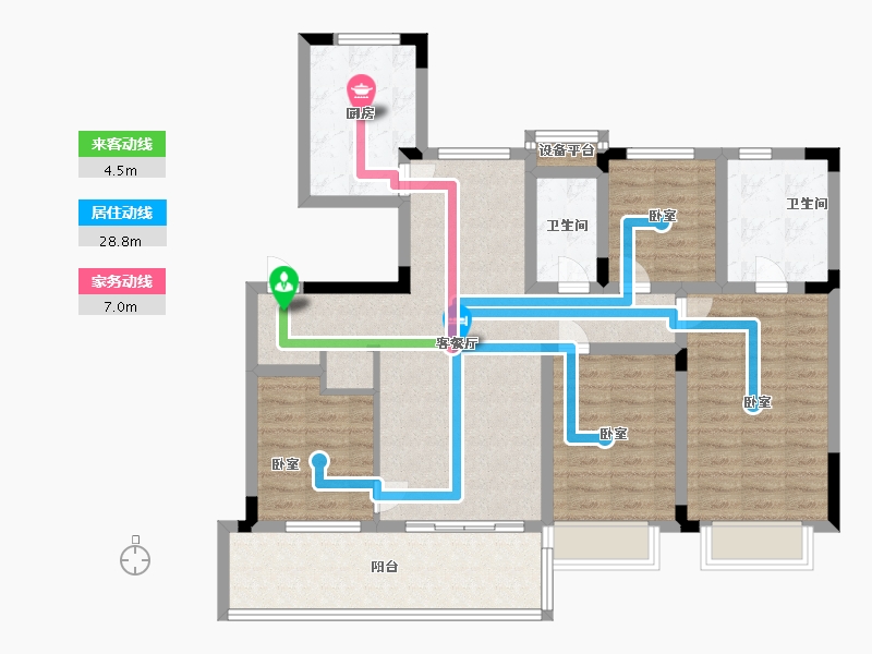 江苏省-无锡市-耘林生命公寓-104.00-户型库-动静线