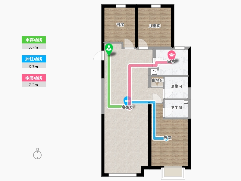 内蒙古自治区-包头市-万科公园五号-84.10-户型库-动静线