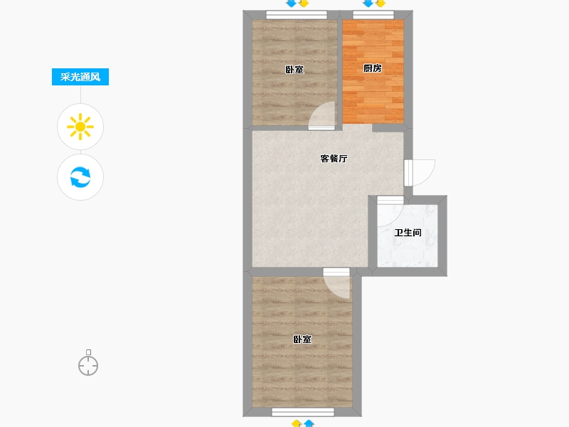 吉林省-四平市-梨树 锦绣明珠-44.73-户型库-采光通风