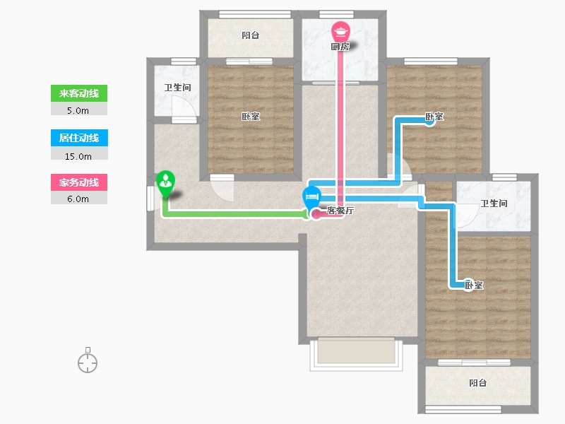 陕西省-西安市-拉克雷公馆-93.03-户型库-动静线