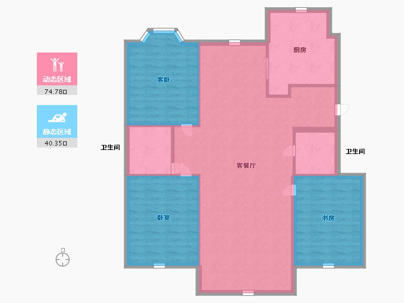 辽宁省-辽阳市-辽阳泛美华庭-105.50-户型库-动静分区