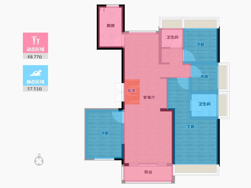 云南省-昆明市-金科江湖海-113.51-户型库-动静分区