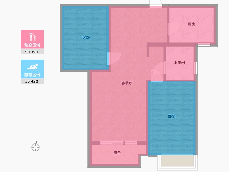 陕西省-咸阳市-联诚国际-68.43-户型库-动静分区