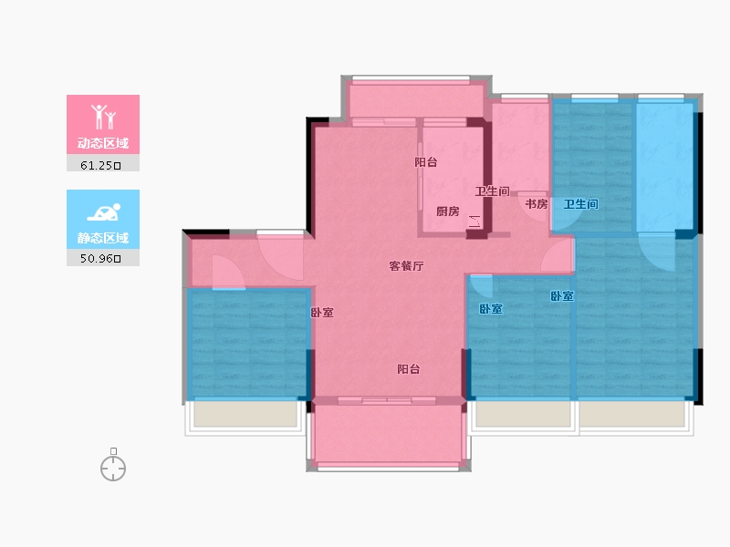 江苏省-南京市-碧桂园奥能罗马世纪城-101.00-户型库-动静分区