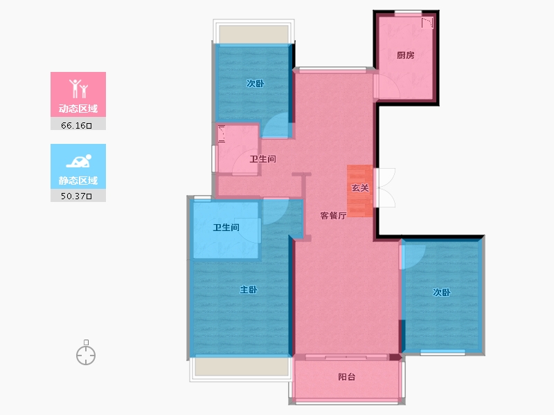 云南省-昆明市-金科江湖海-104.35-户型库-动静分区