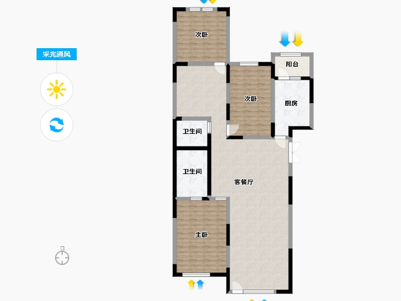 黑龙江省-哈尔滨市-上和·树-138.11-户型库-采光通风