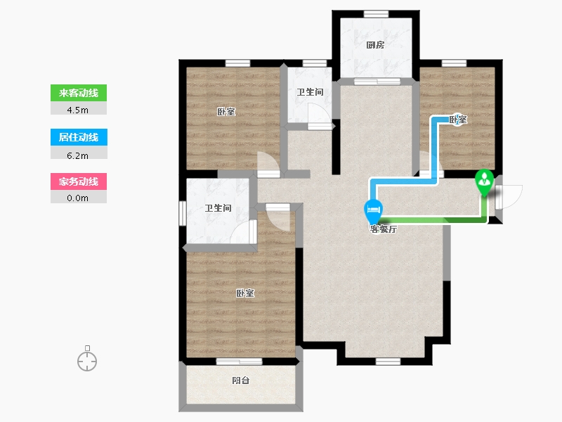 陕西省-咸阳市-先河国际社区南区-88.79-户型库-动静线