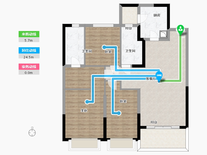 陕西省-西安市-恒大翡翠龙庭-104.82-户型库-动静线