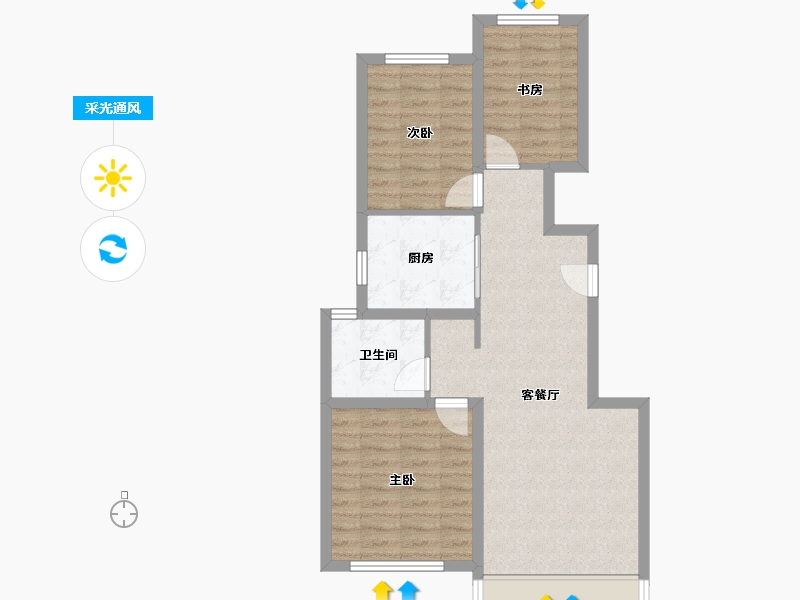 黑龙江省-齐齐哈尔市-融创·冰雪影都-69.58-户型库-采光通风