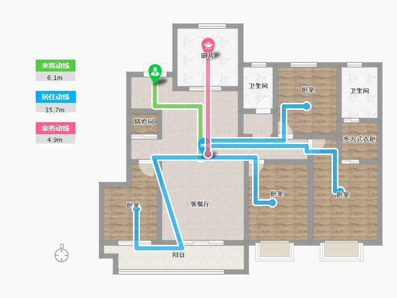 陕西省-西安市-九璟台-123.81-户型库-动静线