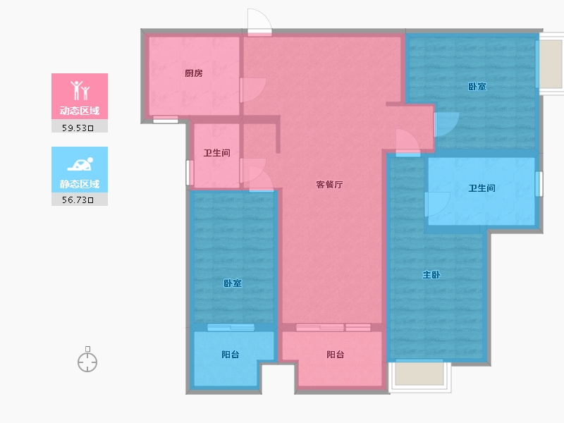 陕西省-咸阳市-联诚国际-103.63-户型库-动静分区