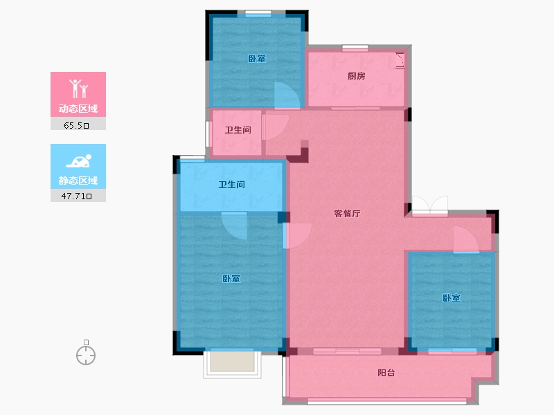 江苏省-无锡市-洛城雅园-102.00-户型库-动静分区