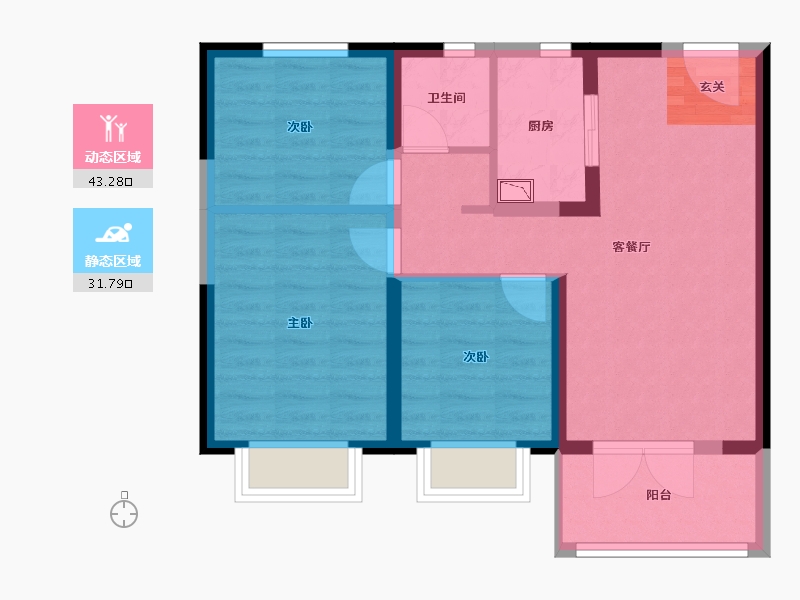 山西省-太原市-远洋尚郡-66.59-户型库-动静分区