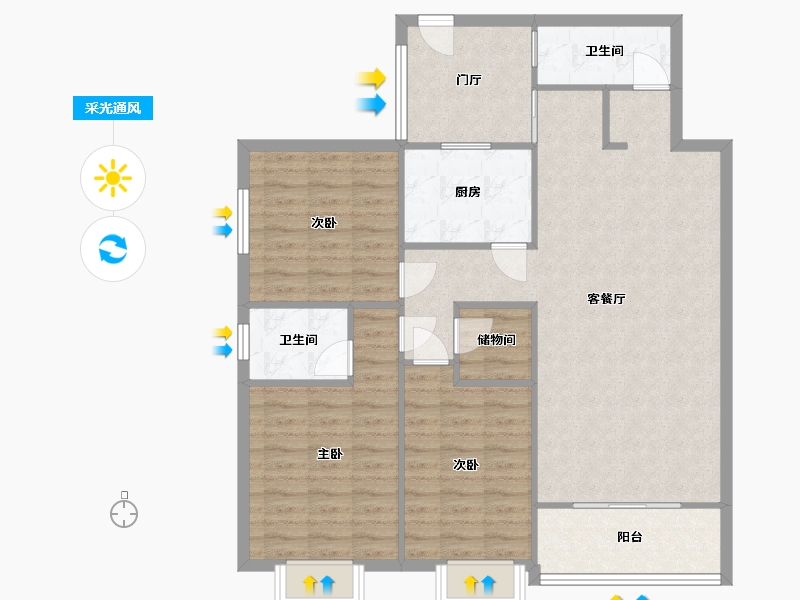 山东省-济宁市-方圆忻居-108.15-户型库-采光通风