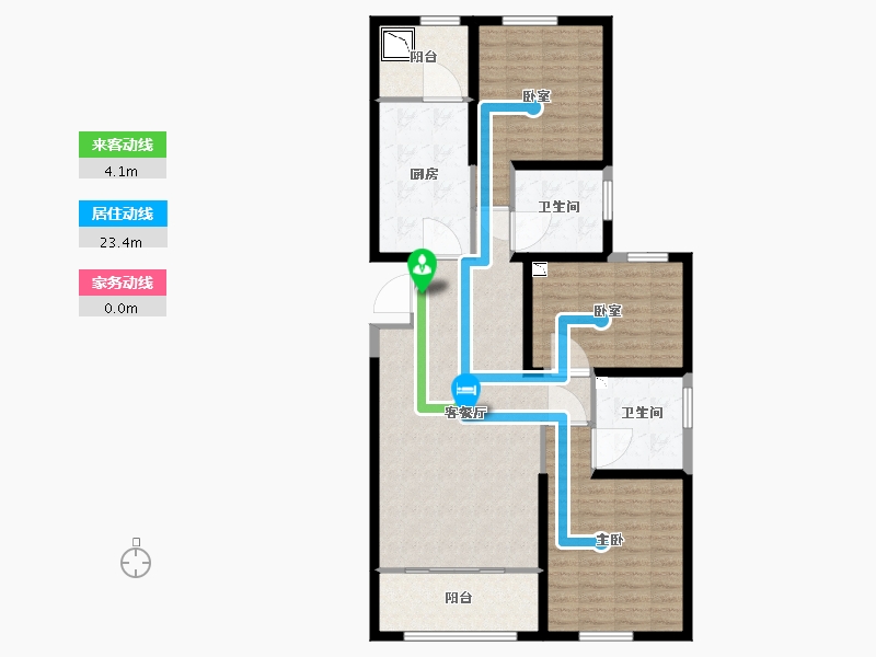 陕西省-咸阳市-咸阳恒大帝景-110.67-户型库-动静线