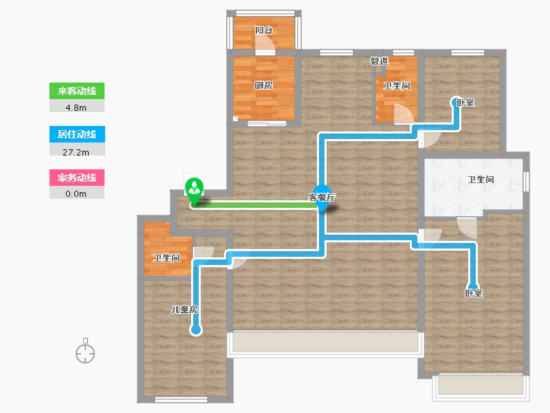 陕西省-咸阳市-中国铁建西派时代-139.07-户型库-动静线