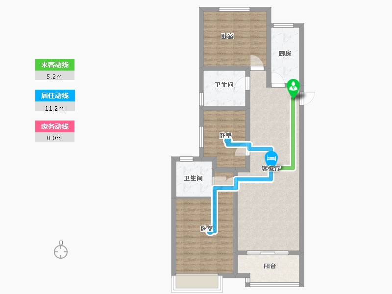 陕西省-咸阳市-绿城咸阳桂语江南-88.19-户型库-动静线