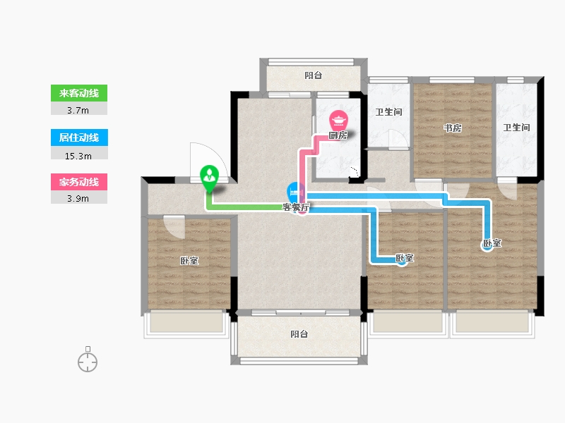 江苏省-南京市-碧桂园奥能罗马世纪城-114.00-户型库-动静线