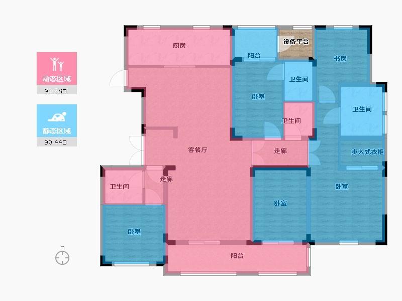 江苏省-南京市-高科紫微堂-167.17-户型库-动静分区