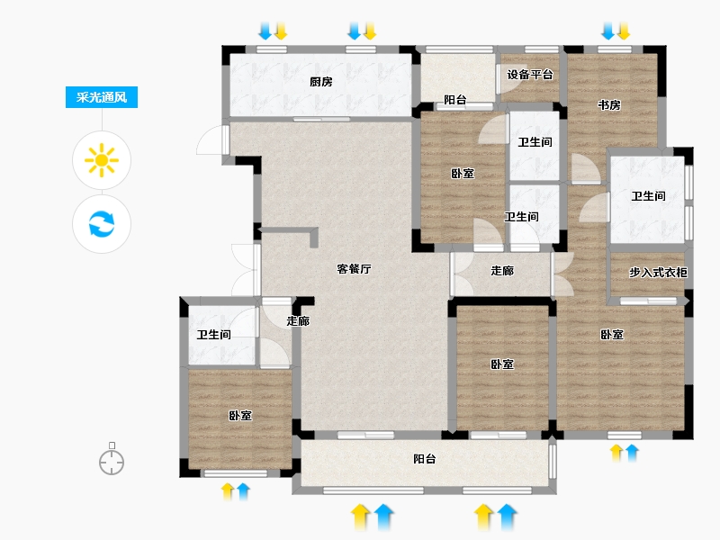 江苏省-南京市-高科紫微堂-167.17-户型库-采光通风