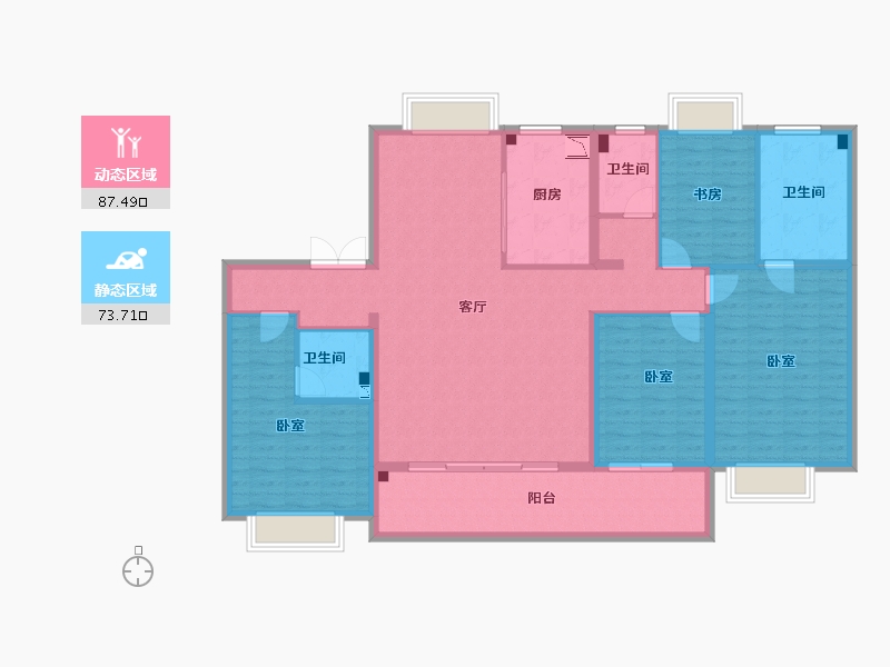 江苏省-南京市-云际花园-145.89-户型库-动静分区