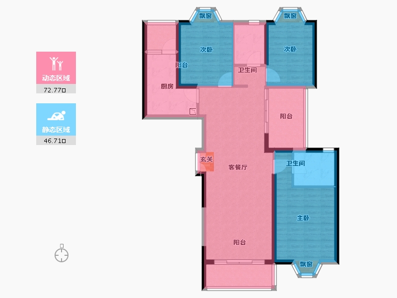 云南省-昆明市-华信悦峰-106.92-户型库-动静分区