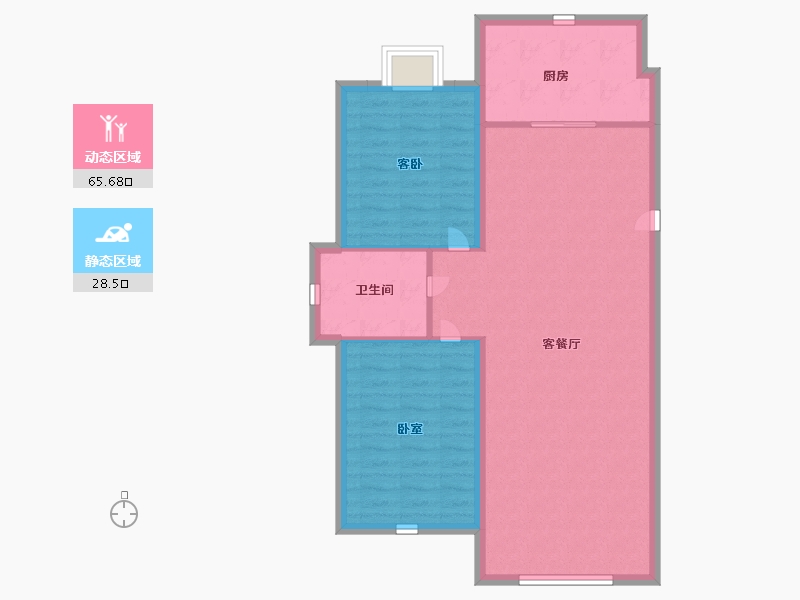 辽宁省-辽阳市-辽阳泛美华庭-86.06-户型库-动静分区