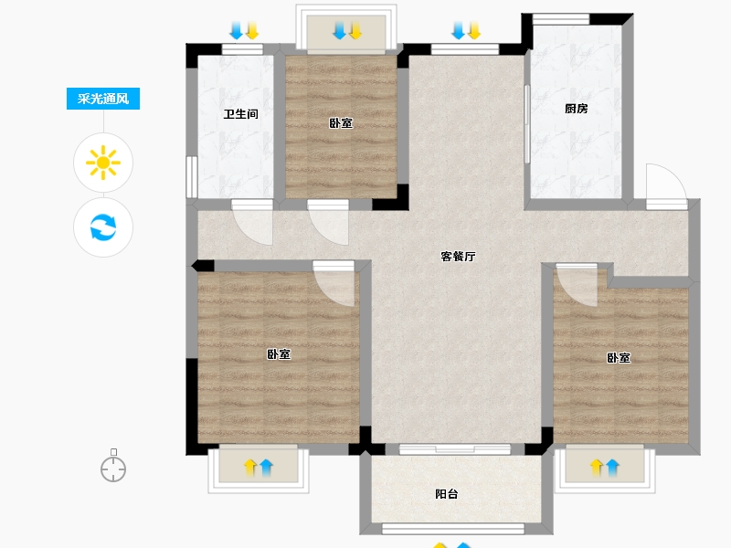 江苏省-无锡市-耘林生命公寓-88.00-户型库-采光通风