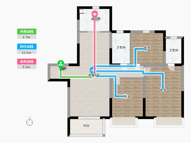 江苏省-无锡市-绿地悦澜湾-98.99-户型库-动静线