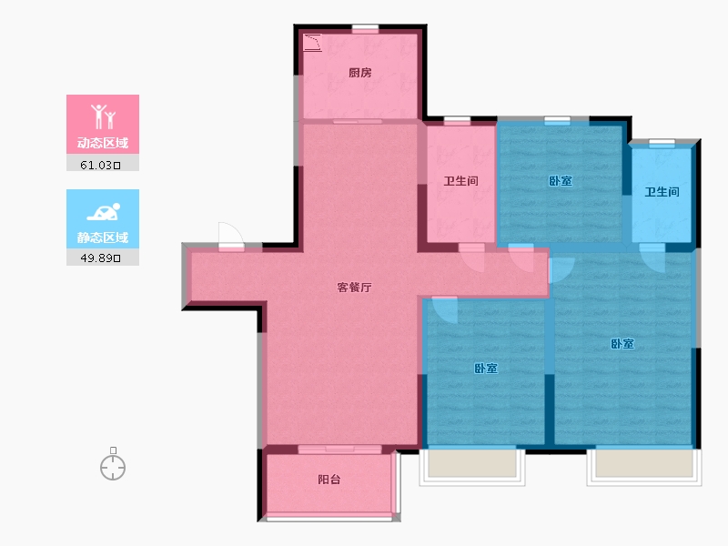 江苏省-无锡市-绿地悦澜湾-98.99-户型库-动静分区