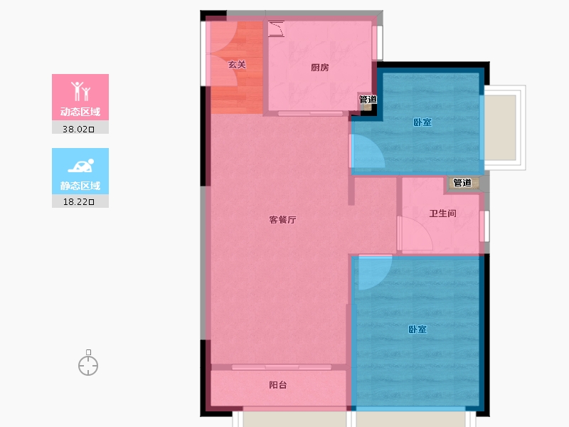 陕西省-西安市-西安恒大养生谷公寓-50.72-户型库-动静分区