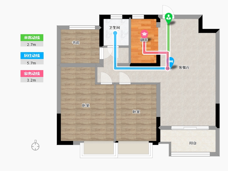 江苏省-无锡市-耘林生命公寓-72.00-户型库-动静线