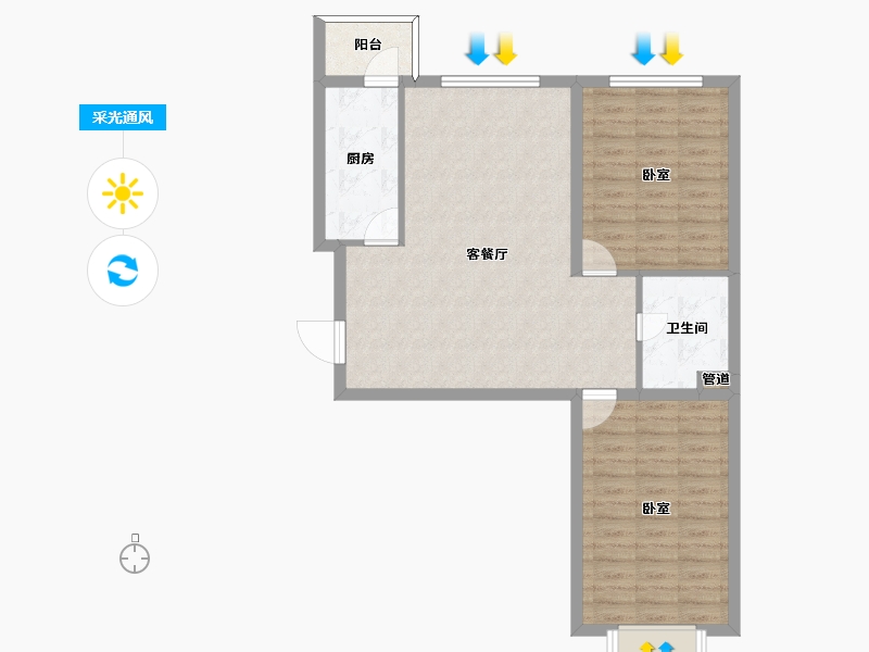 山西省-大同市-枫林逸景紫御府-78.66-户型库-采光通风