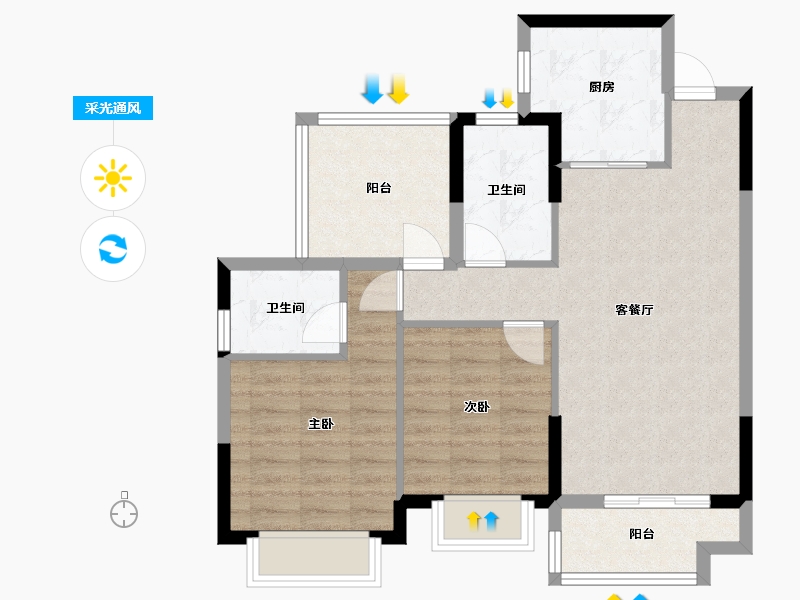 广西壮族自治区-梧州市-大都茗城-75.04-户型库-采光通风