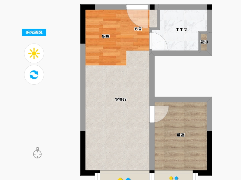 陕西省-西安市-西安恒大养生谷公寓-36.80-户型库-采光通风