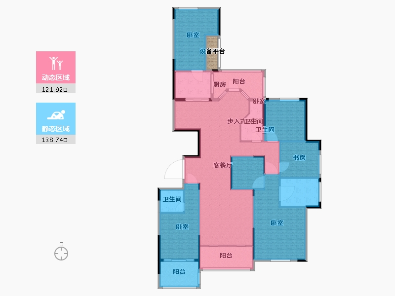 浙江省-杭州市-康恒悦麒美寓-244.00-户型库-动静分区