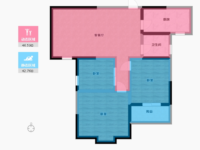 陕西省-咸阳市-先河国际社区南区-79.26-户型库-动静分区