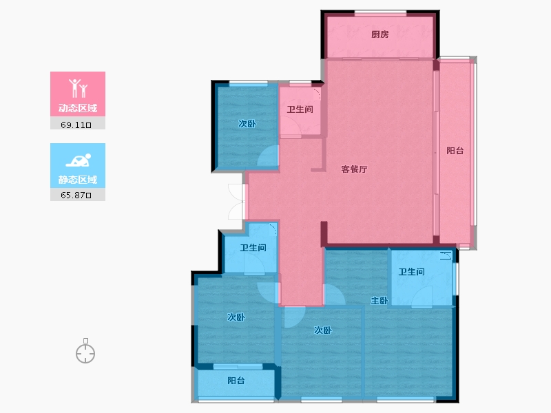 云南省-昆明市-金科江湖海-122.24-户型库-动静分区