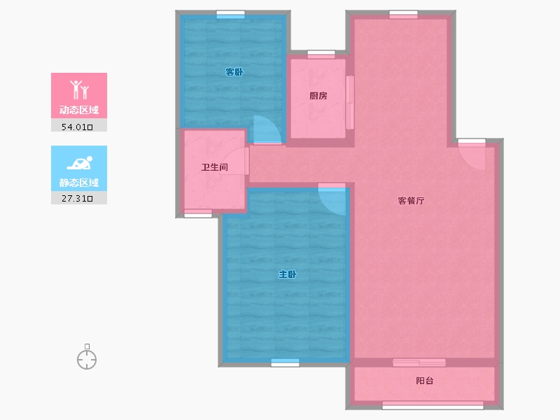 辽宁省-辽阳市-意航世纪城一期锦绣澜湾-72.52-户型库-动静分区