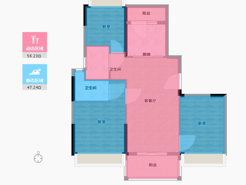 江苏省-南京市-碧桂园奥能罗马世纪城-94.00-户型库-动静分区