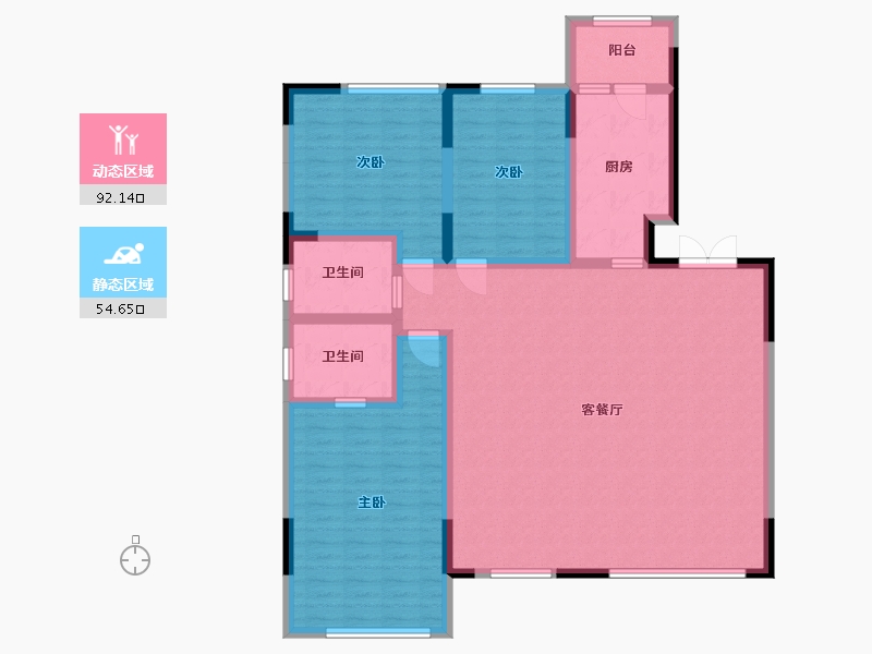 黑龙江省-哈尔滨市-上和·树-133.23-户型库-动静分区