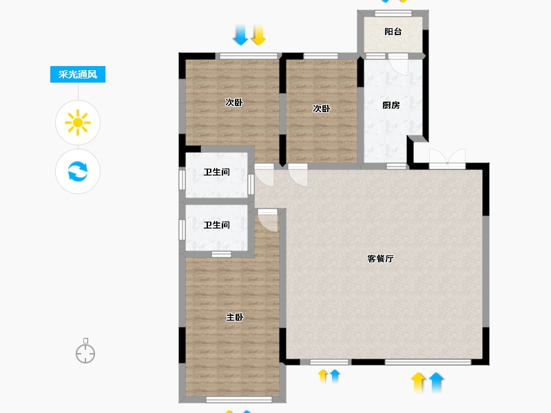 黑龙江省-哈尔滨市-上和·树-133.23-户型库-采光通风