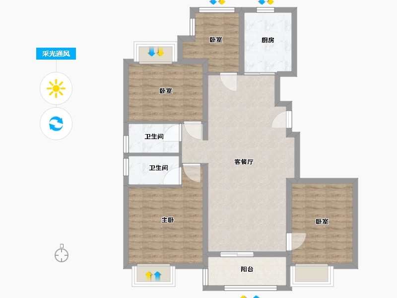 江苏省-无锡市-中隆润熙府-94.00-户型库-采光通风